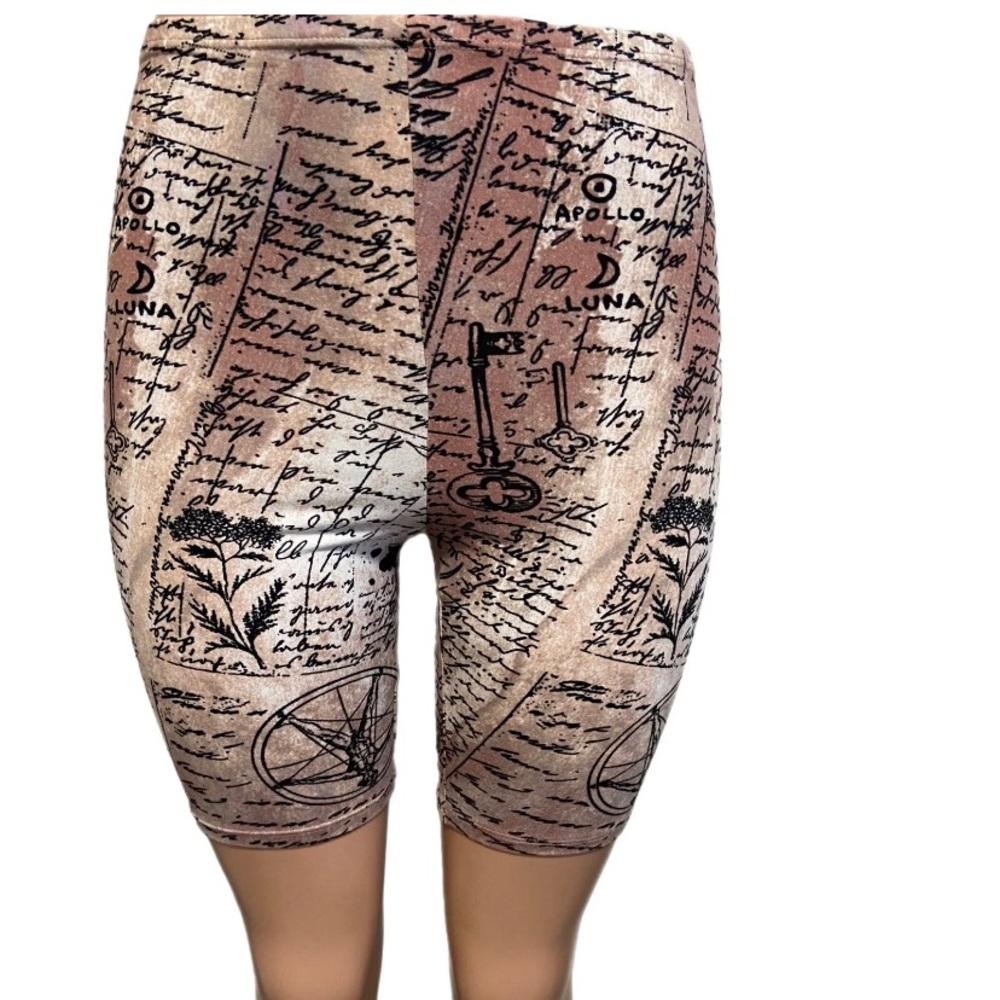 Y2K Style Horoscope Fitted Bike Shorts Leggings Stretchy New Streetwear Hippie